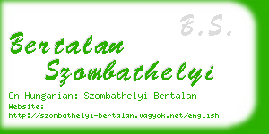 bertalan szombathelyi business card